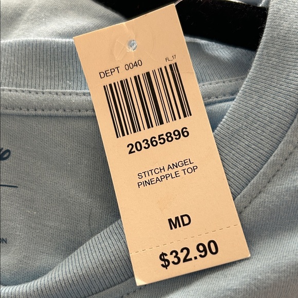 Disney Blue T-Shirt with Stitch and Angel Graphic - Picture 3 of 4